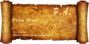 Pete Áron névjegykártya